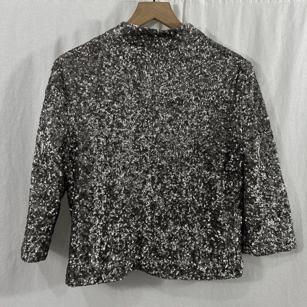 Apt 9 Sequin Silver Open Front Blazer Jacket Wome… - image 2